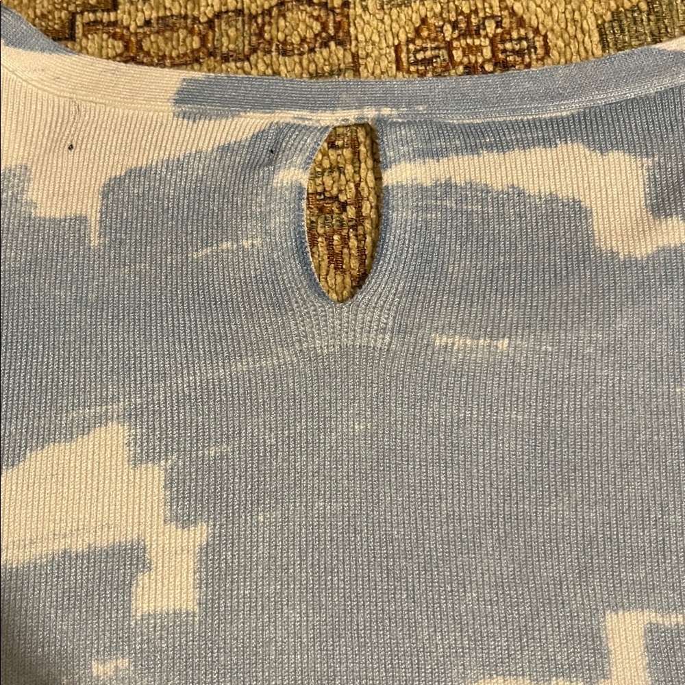 Joseph A Women's Long Sleeve Scenic Print Top - Blue, White, size large - Picture 9 of 10